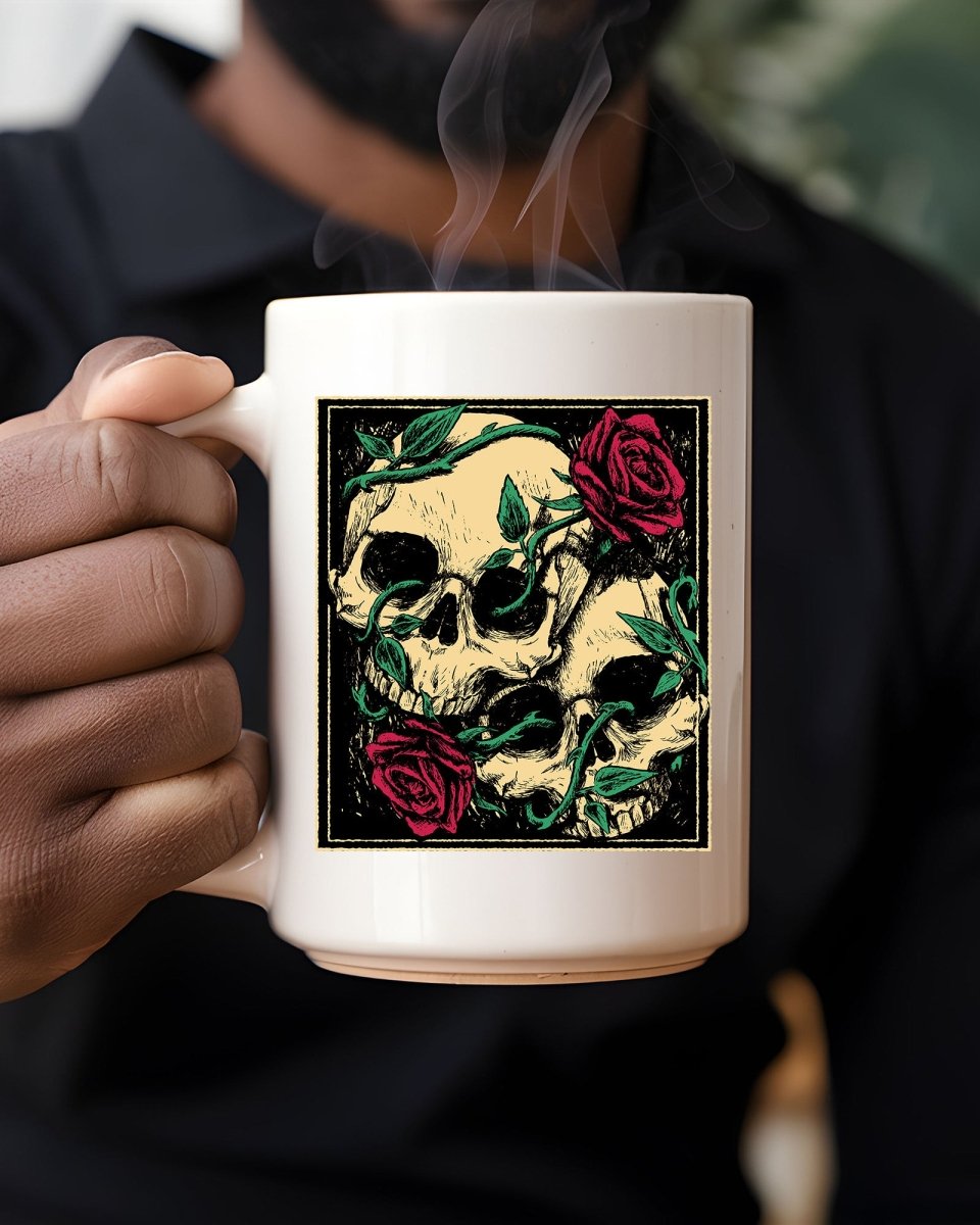 Skulls n' Roses Mug - CreepyMugs.com