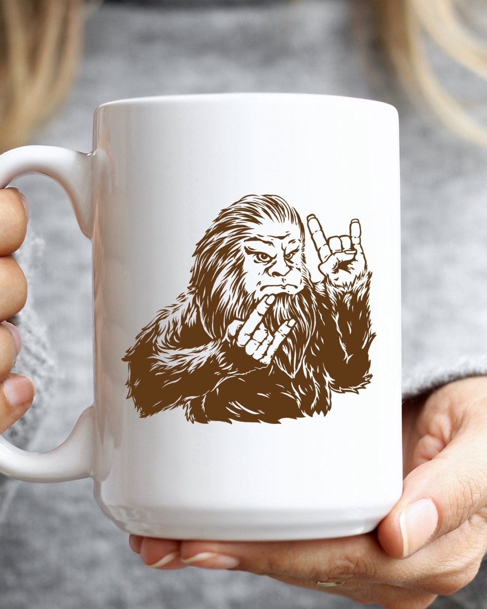 Rocker Bigfoot Mug - CreepyMugs.com