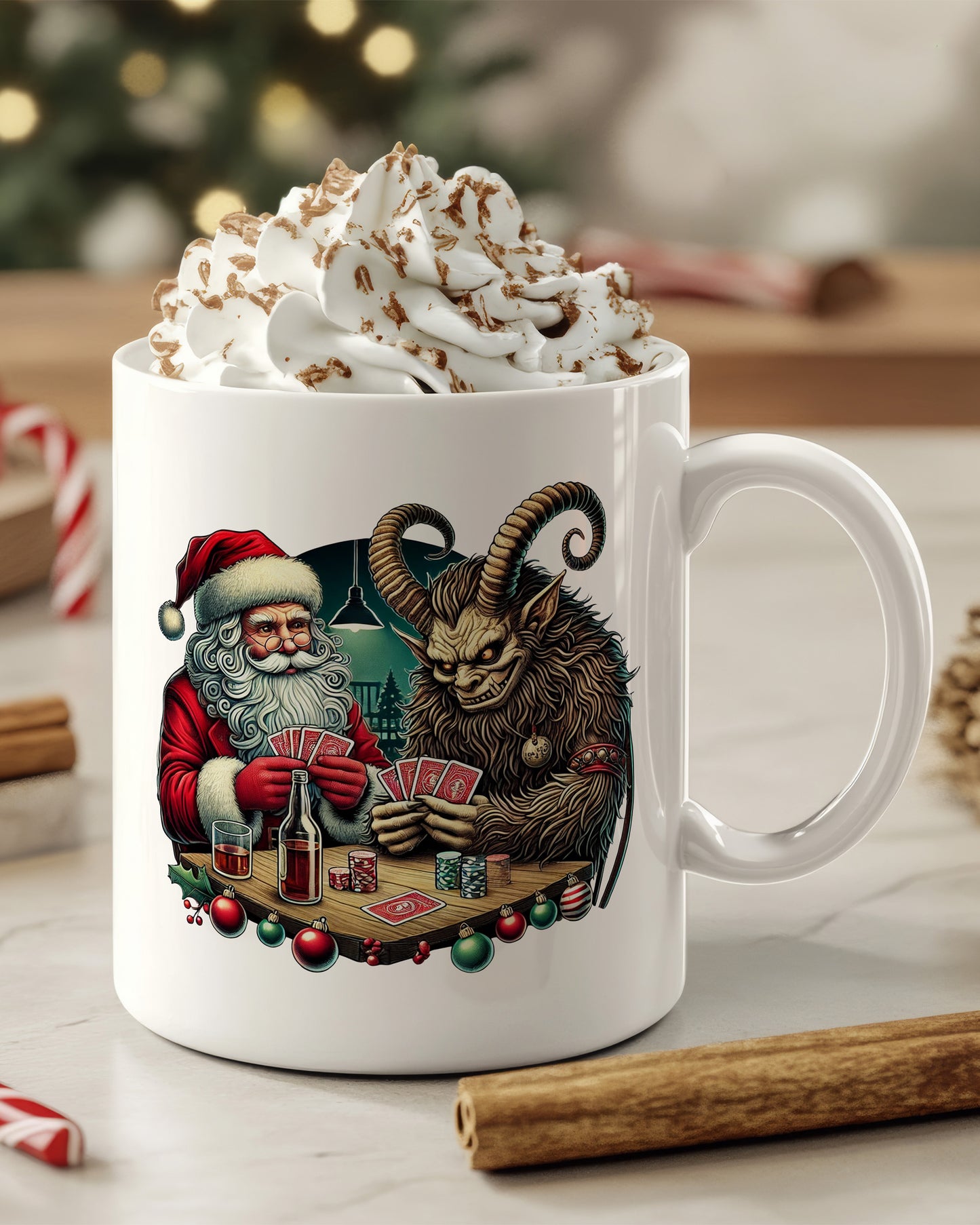 Santa Krampus Card Game Mug