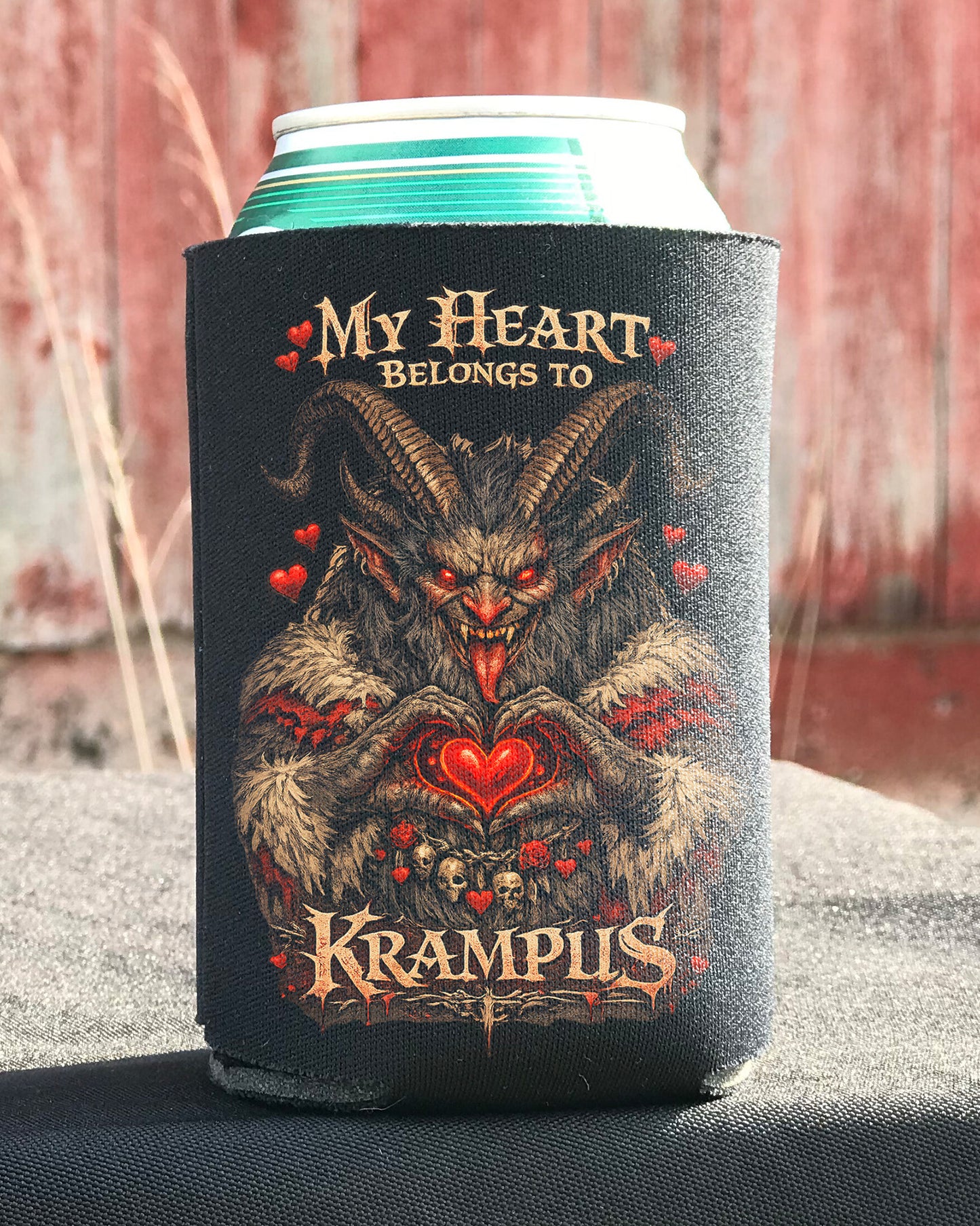 My Heart Belongs to Krampus Can Cooler