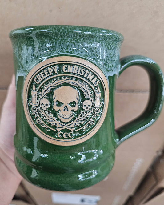 Skeleton Wreath Mug | Handmade Deneen Pottery Christmas Mug